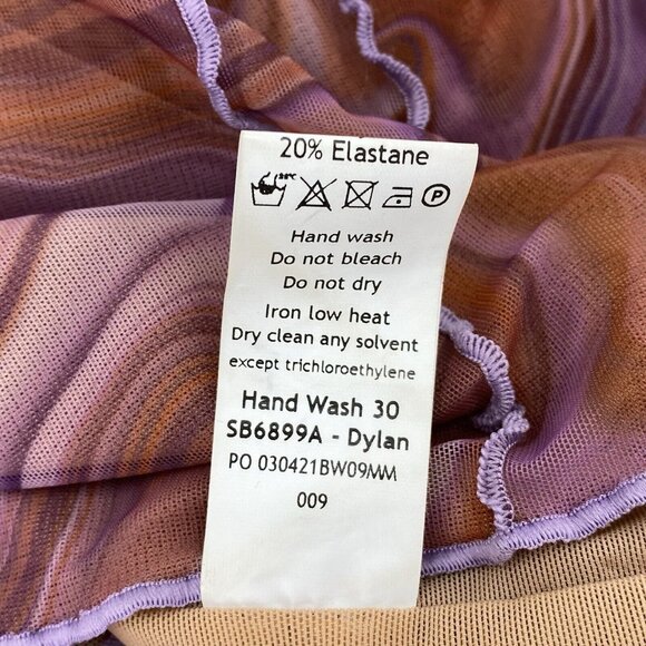 House of CB Dylan Bodycon Mini Dress Purple Brown Mesh Lace Up Front Size M - Picture 9 of 9